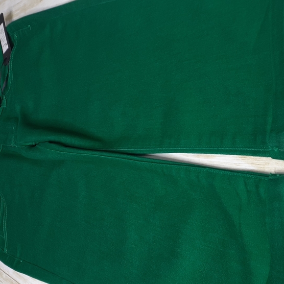 Reve Jeans LSC101 Kelly Green Skinny Ankle Cut Low Rise Size 9 Capris Rolled Hem - Picture 7 of 16